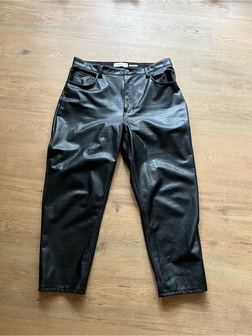 Abercrombie & Fitch Black Vegan Leather High-Rise Pants